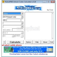 Скриншот Nokia free unlock codes calculator 3.10
